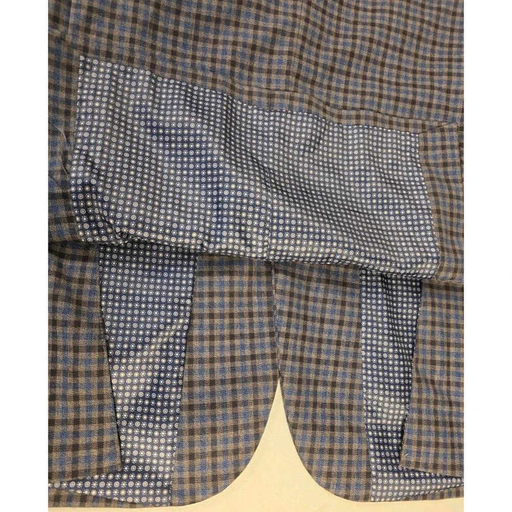 Alan Flusser Check Plaid Two Button Sport Coat Blazer Jacket 40L